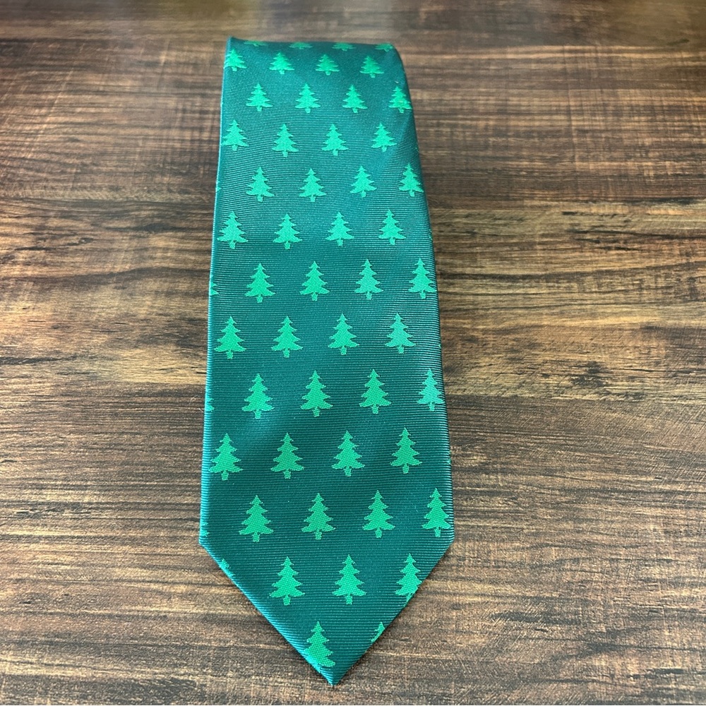 Forest‎ Green Christmas Tree Pattern Men's Tie